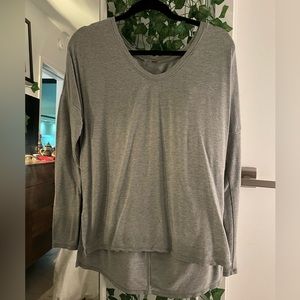 Zella Oversized Grey Long Sleeve Yoga Athleisure Top